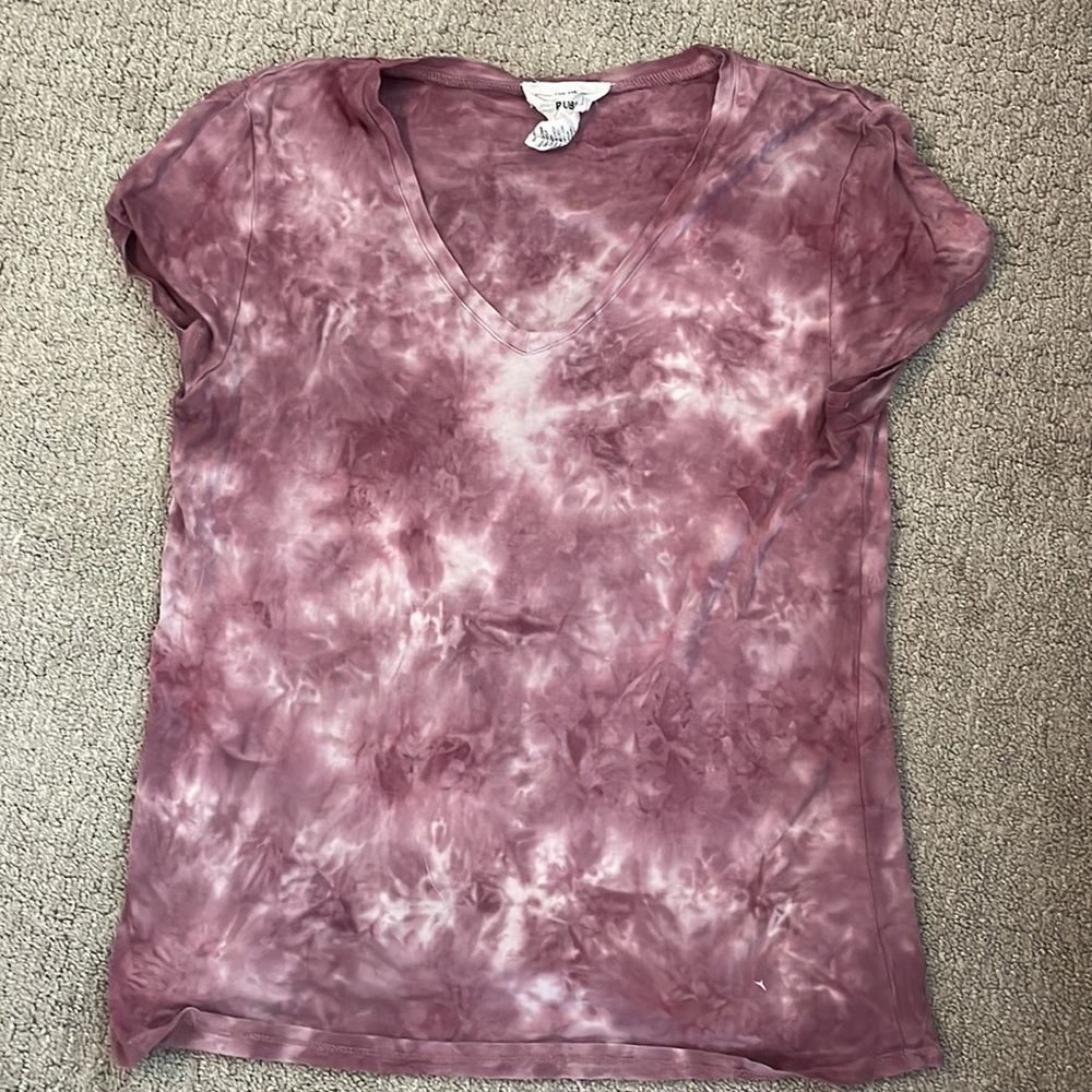 Purple and white tye dye t-shirt. Soft cotton material, comfortable and cute!